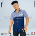 HALF SHIRT ASH & NAVY CODE-06