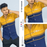 HALF SHIRT MUSTARD YELLOW & NAVY CODE-02 - Image 2
