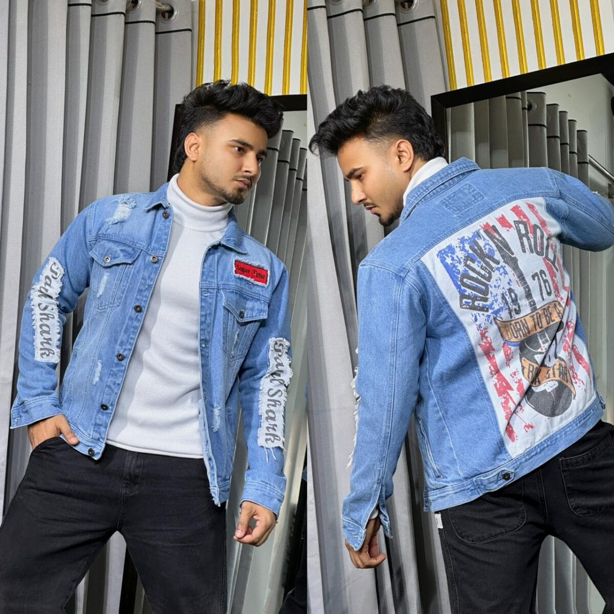 1-DENIM PRINT JACKET CODE-DPJ55