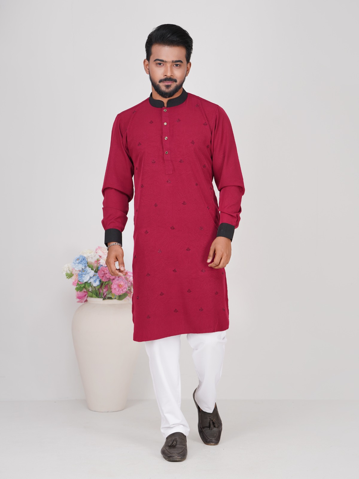 IMG-20260219-WA0056 ELEGANT STONE WORK PANJABI CODE-SP01 - Image 1